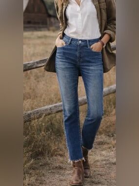 Moussy Medium Blue High-Rise Straight Jeans